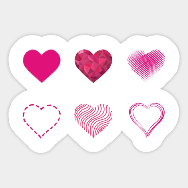 Happy valentine's Day hearts design Sticker by LiliMagic